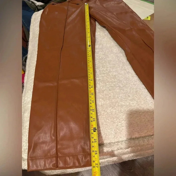 NWT Nine West Faux leather jogger trouser Sz S (2-4) Tan Maple Brown - Picture 5 of 9